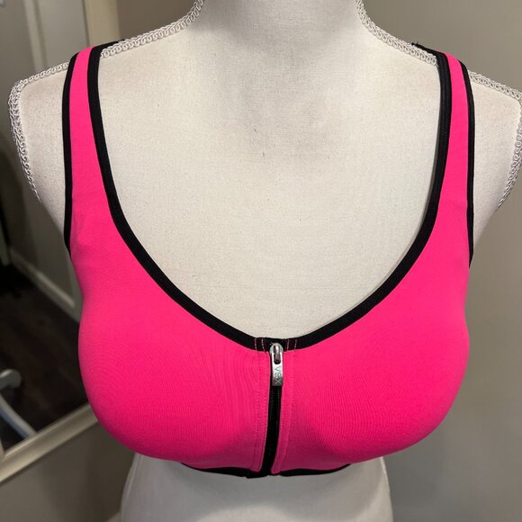 Victoria's Secret Hot Pink VSX Sport Knockout Front Close Sports Bra, Size 34DDD - Picture 3 of 16